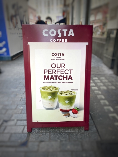 Costa Perfect Matcha A Board photography by Stephen Conroy Food & Drink Photographer