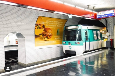 Taster vegan A burger Paris Metro advertising OOH food photography by Stephen Conroy photographer