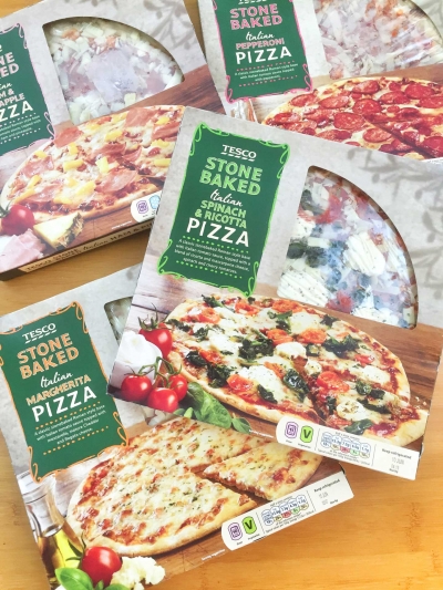 Tesco Pizza Packaging photography by Stephen Conroy food photographer