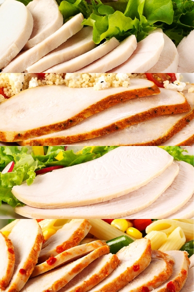 sliced cooked meat chicken and turkey photography