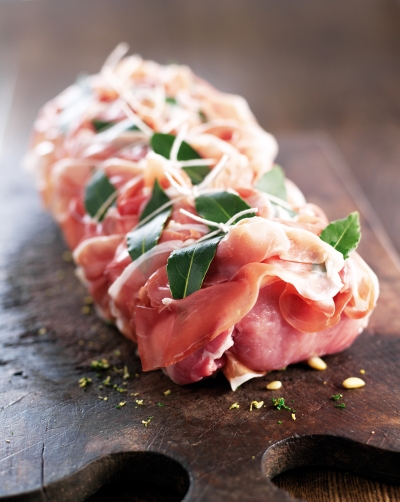 Parma Ham wrapped roast gammon photography by Stephen Conroy Food Photographer