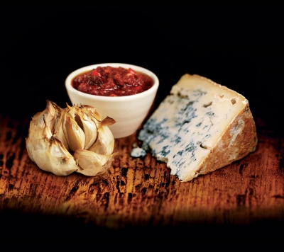 Garlic and Gorgonzola Cheese ingredient photography by Stephen Conroy Food Photographer
