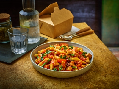 Diced Chicken Pasta photography by Stephen Conroy food photographer