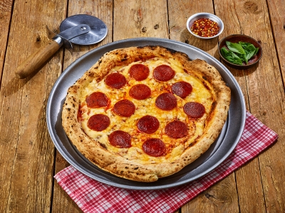 Jackfruit Pepperoni Vegan Pizza photography