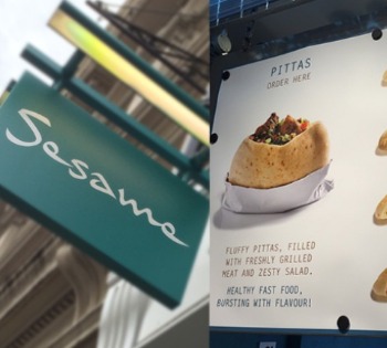 New in store menu boards for Sesame restaurant signage